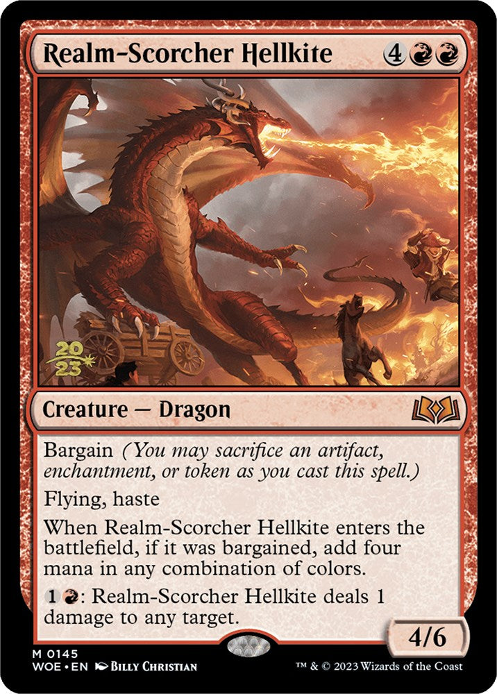 Realm-Scorcher Hellkite [Wilds of Eldraine Prerelease Promos] | Rook's Games and More