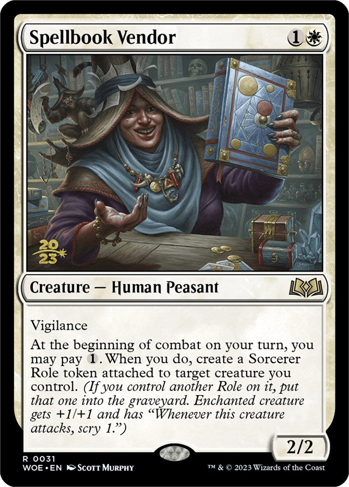 Spellbook Vendor [Wilds of Eldraine Prerelease Promos] | Rook's Games and More