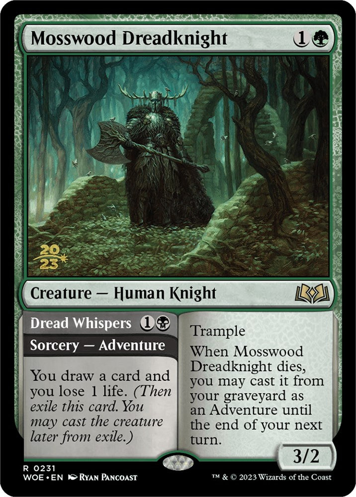 Mosswood Dreadknight // Dread Whispers (Promo Pack) [Wilds of Eldraine Promos] | Rook's Games and More