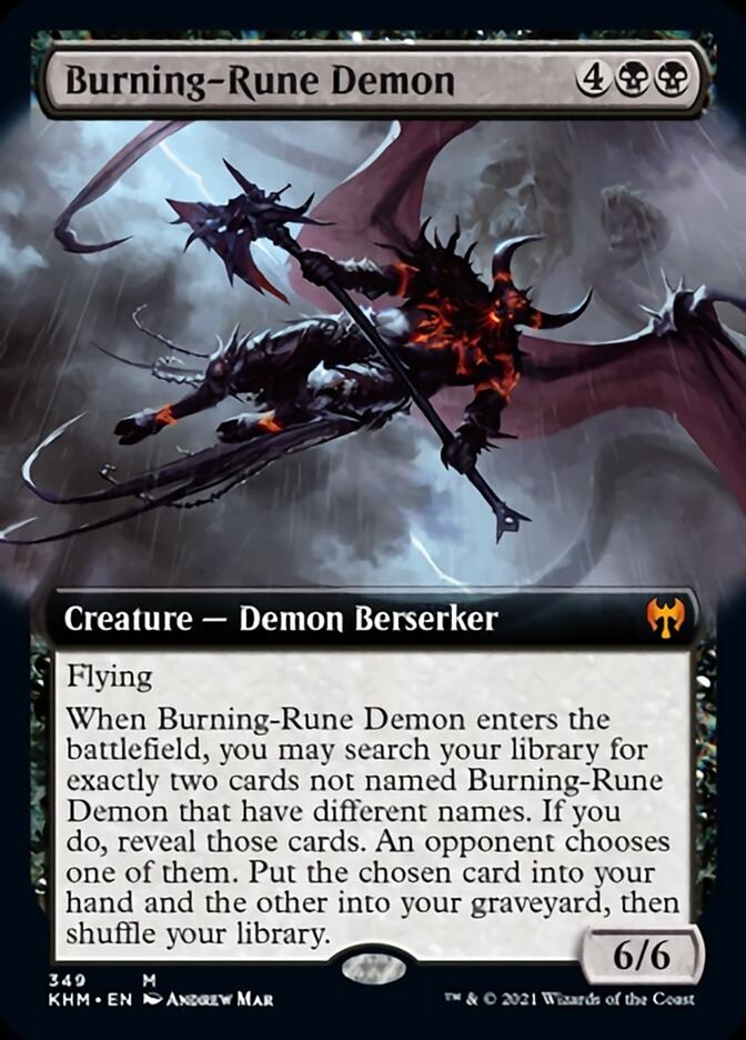 Burning-Rune Demon (Extended Art) [Kaldheim] | Rook's Games and More