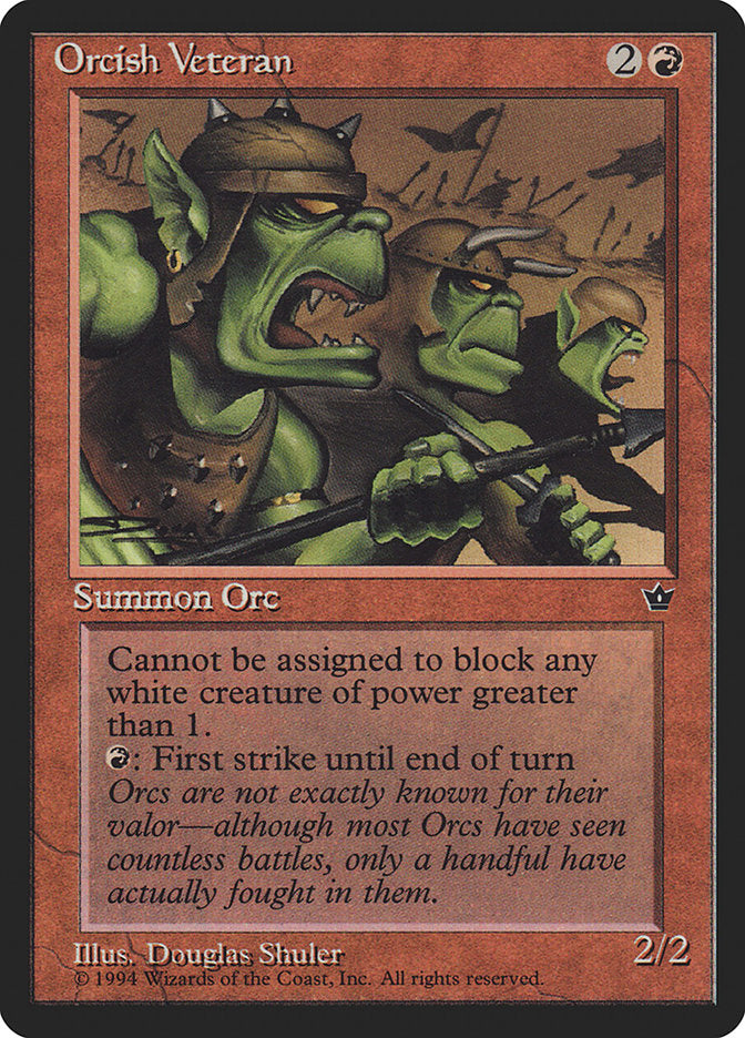 Orcish Veteran (Douglas Shuler) [Fallen Empires] | Rook's Games and More