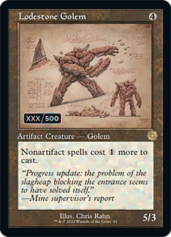 Lodestone Golem (Retro Schematic) (Serial Numbered) [The Brothers' War Retro Artifacts] | Rook's Games and More