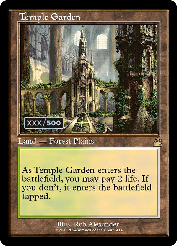 Temple Garden (Retro) (Serialized) [Ravnica Remastered] | Rook's Games and More