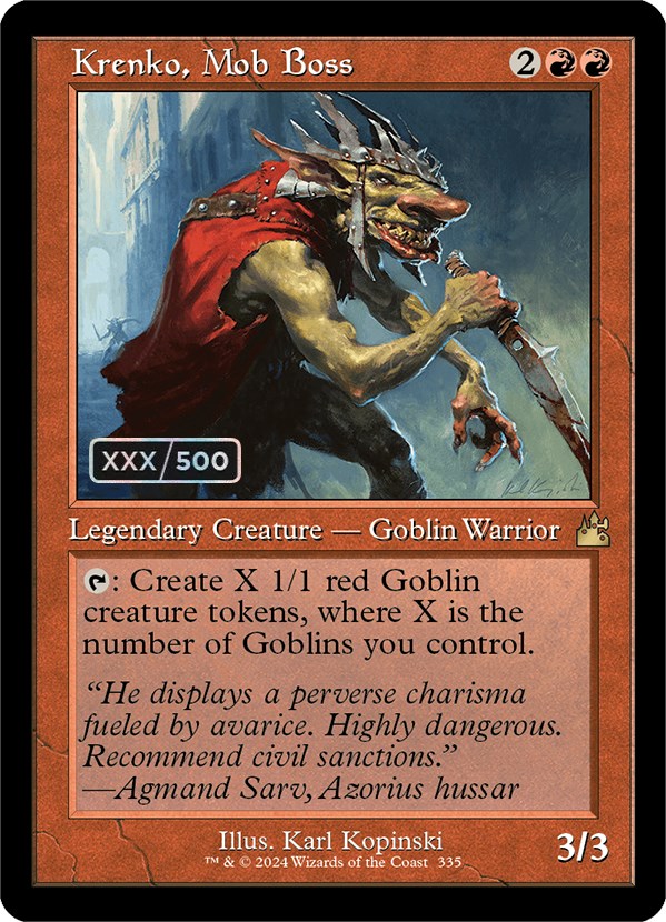 Krenko, Mob Boss (Retro) (Serialized) [Ravnica Remastered] | Rook's Games and More