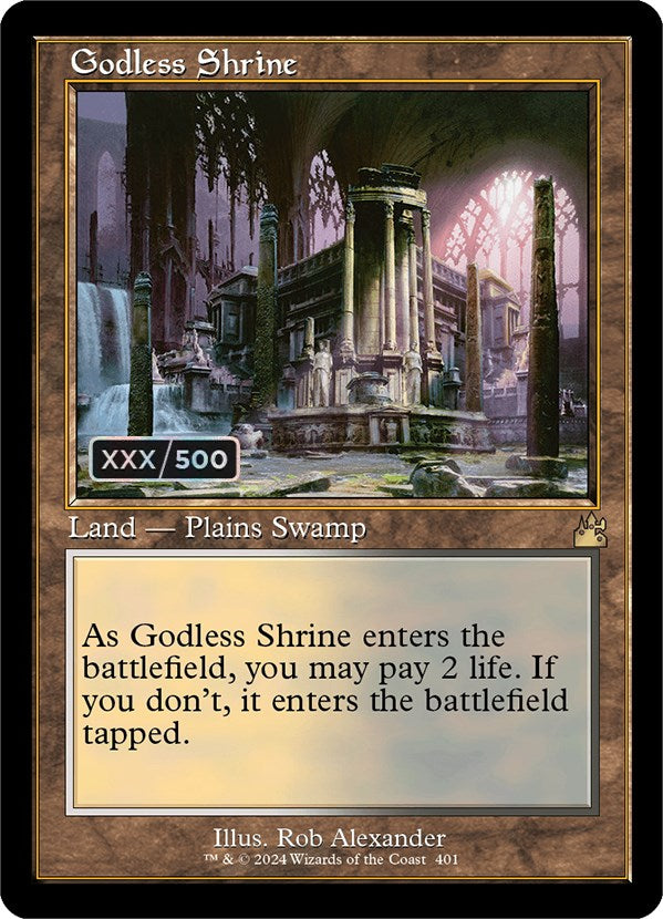 Godless Shrine (Retro) (Serialized) [Ravnica Remastered] | Rook's Games and More