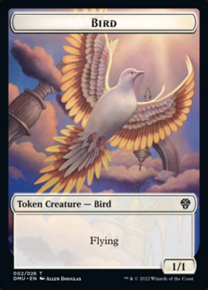 Bird (002) // Badger Double-sided Token [Dominaria United Tokens] | Rook's Games and More