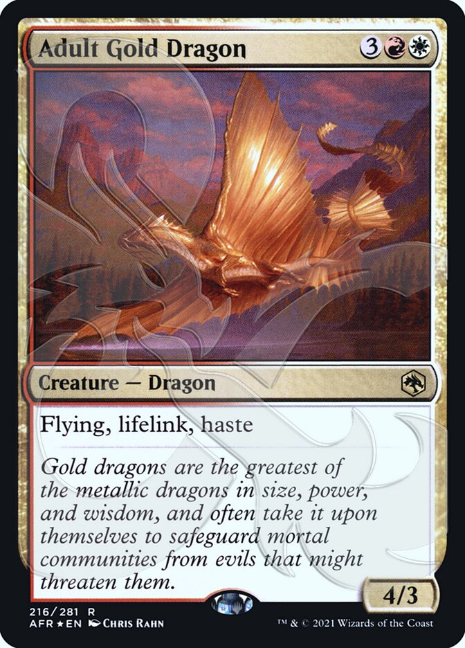 Adult Gold Dragon (Ampersand Promo) [Dungeons & Dragons: Adventures in the Forgotten Realms Promos] | Rook's Games and More