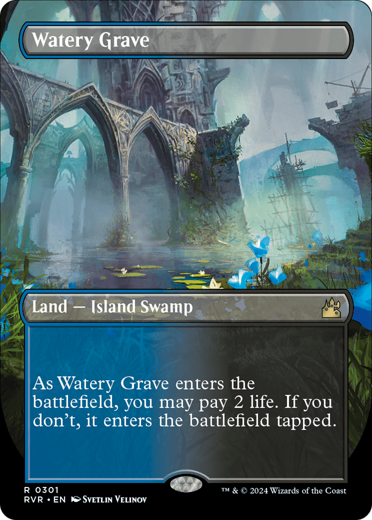 Watery Grave (Borderless) [Ravnica Remastered] | Rook's Games and More