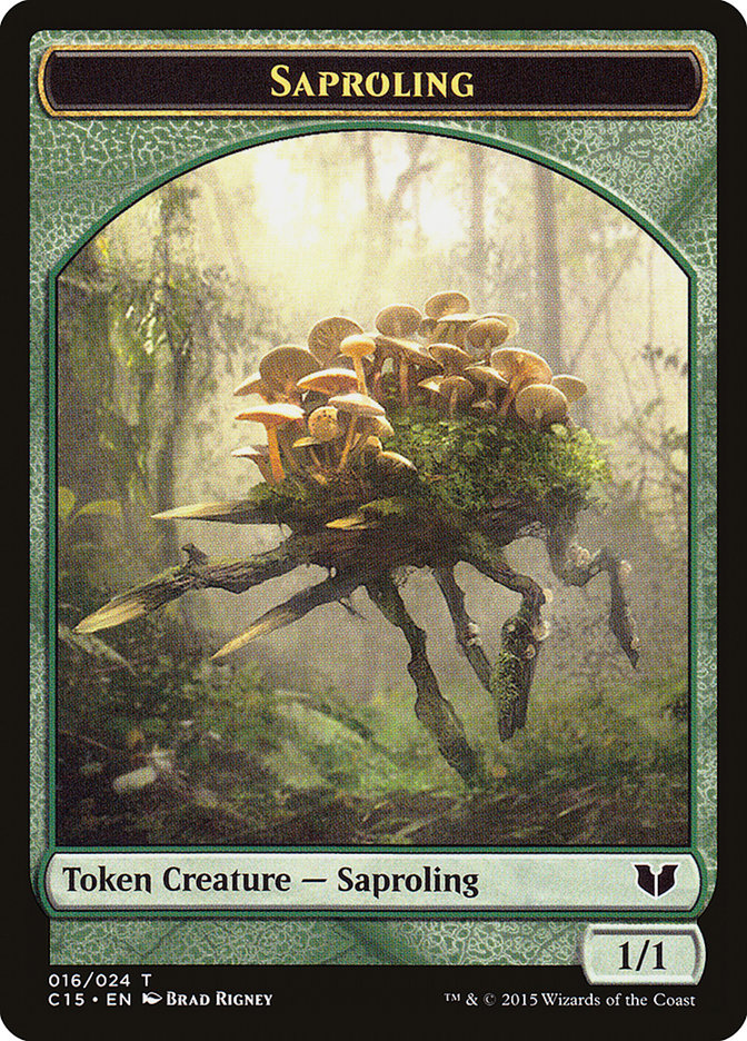 Snake (021) // Saproling Double-Sided Token [Commander 2015 Tokens] | Rook's Games and More