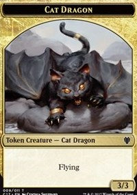 Cat Dragon (009) // Dragon (006) Double-sided Token [Commander 2017 Tokens] | Rook's Games and More