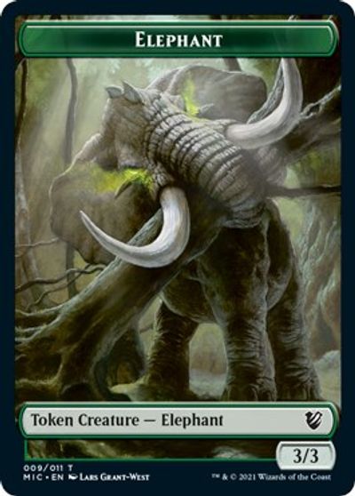 Elephant // Spirit Double-sided Token [Innistrad: Midnight Hunt Commander] | Rook's Games and More