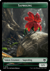 Faerie // Saproling Double-Sided Token [Wilds of Eldraine Commander Tokens] | Rook's Games and More