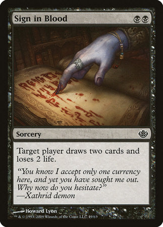 Sign in Blood [Duel Decks: Garruk vs. Liliana] | Rook's Games and More