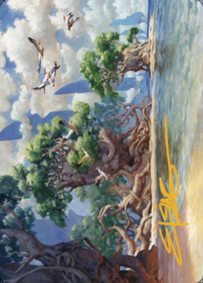 Yavimaya Coast Art Card (Gold-Stamped Signature) [Dominaria United Art Series] | Rook's Games and More