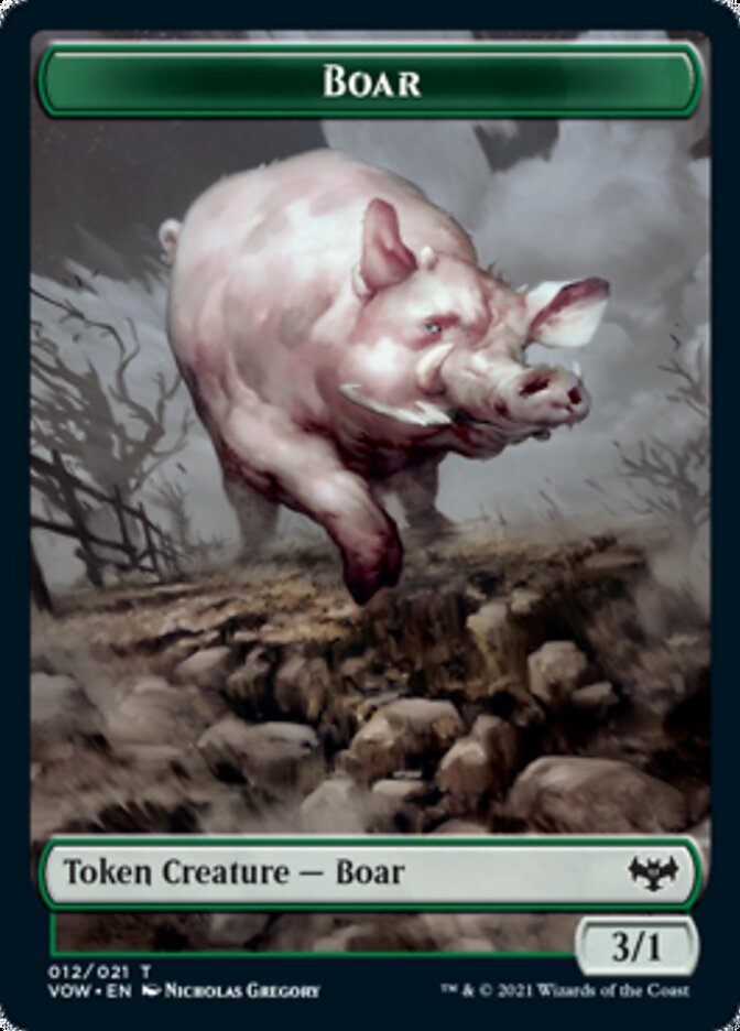 Zombie (008) // Boar Double-sided Token [Innistrad: Crimson Vow Tokens] | Rook's Games and More