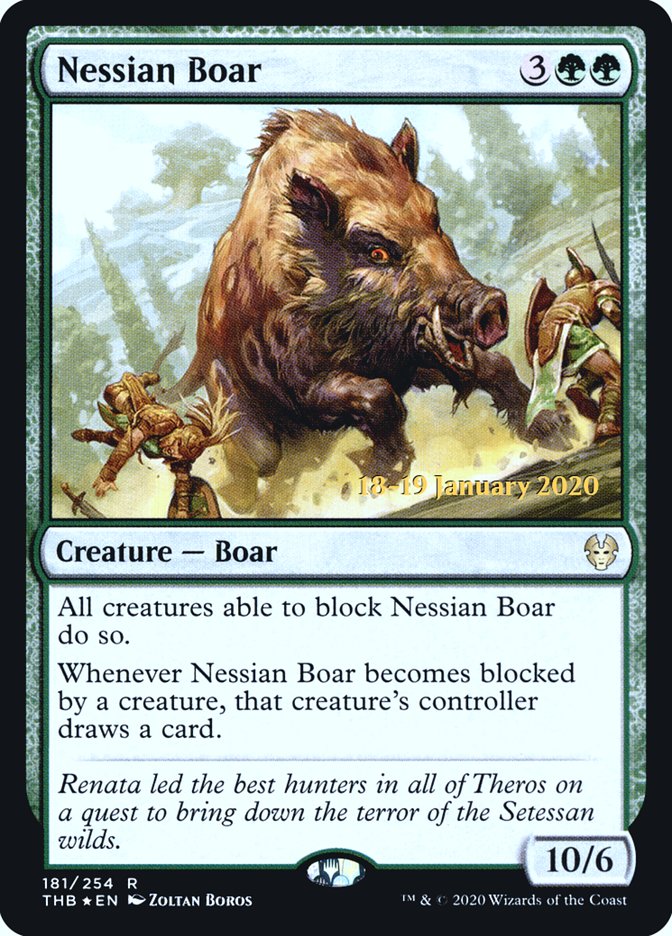 Nessian Boar [Theros Beyond Death Prerelease Promos] | Rook's Games and More