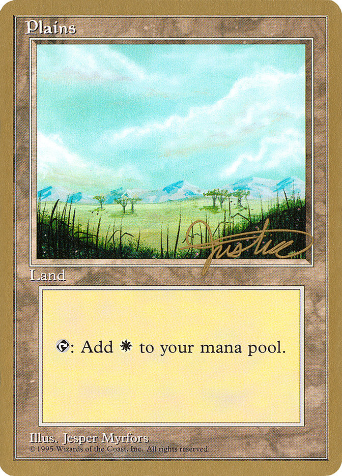 Plains (mj365) (Mark Justice) [Pro Tour Collector Set] | Rook's Games and More