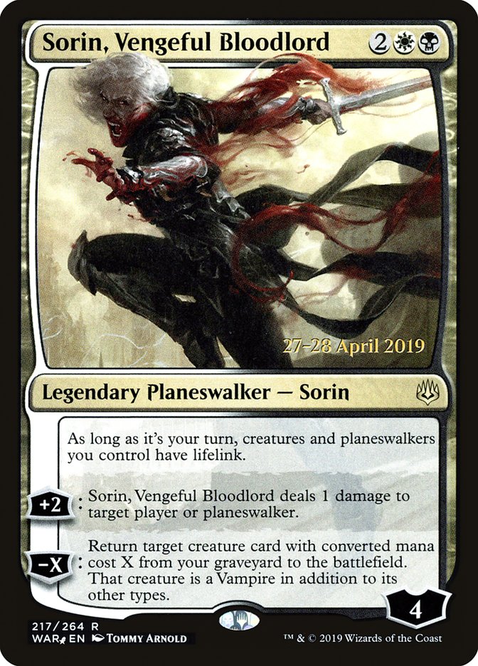 Sorin, Vengeful Bloodlord  [War of the Spark Prerelease Promos] | Rook's Games and More