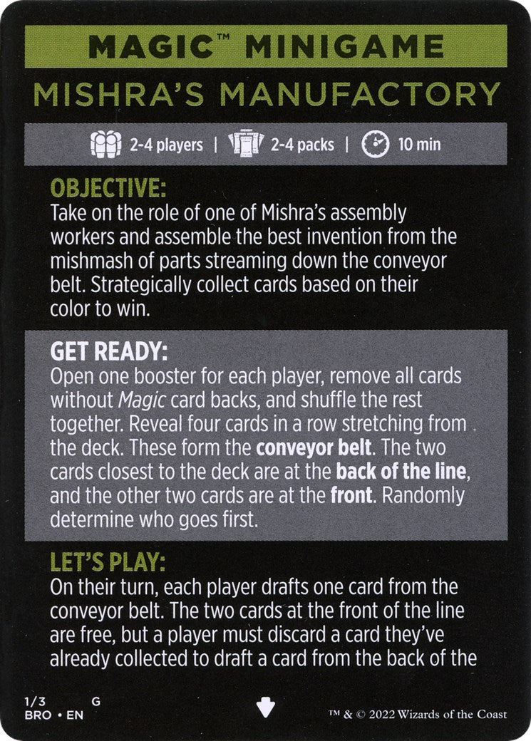 Mishra's Manufactory (Magic Minigame) [The Brothers' War Minigame] | Rook's Games and More