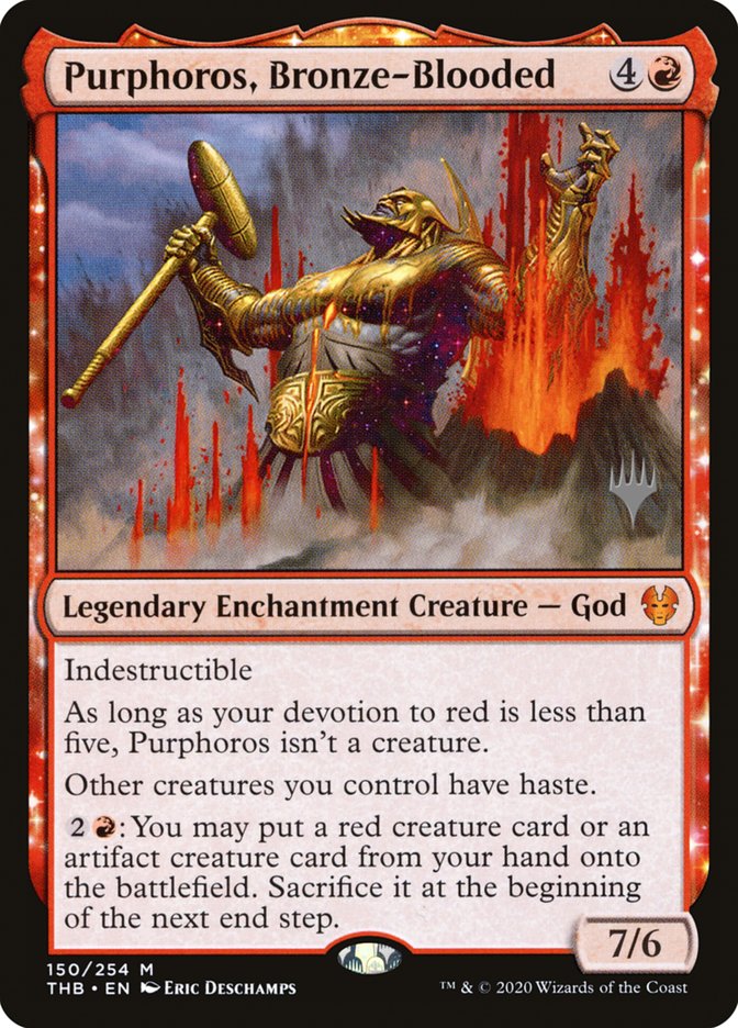 Purphoros, Bronze-Blooded (Promo Pack) [Theros Beyond Death Promos] | Rook's Games and More