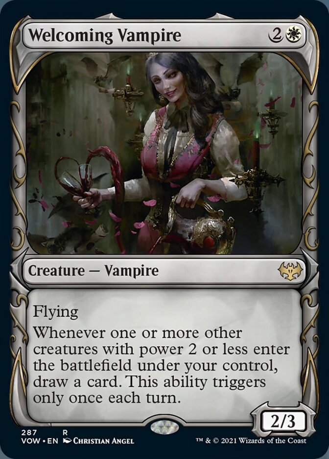 Welcoming Vampire (Showcase Fang Frame) [Innistrad: Crimson Vow] | Rook's Games and More