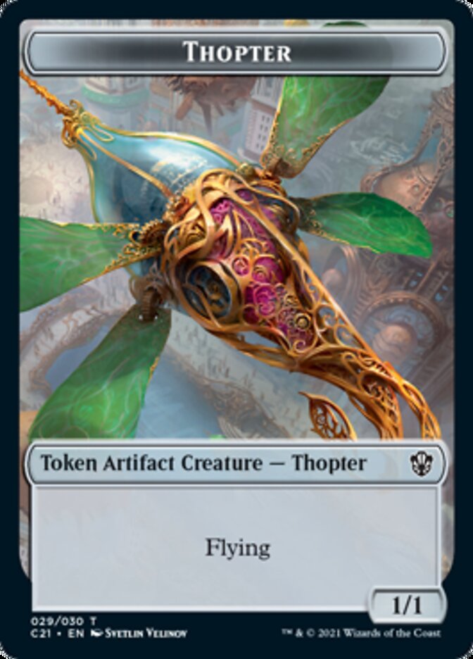 Golem (025) // Thopter Token [Commander 2021 Tokens] | Rook's Games and More