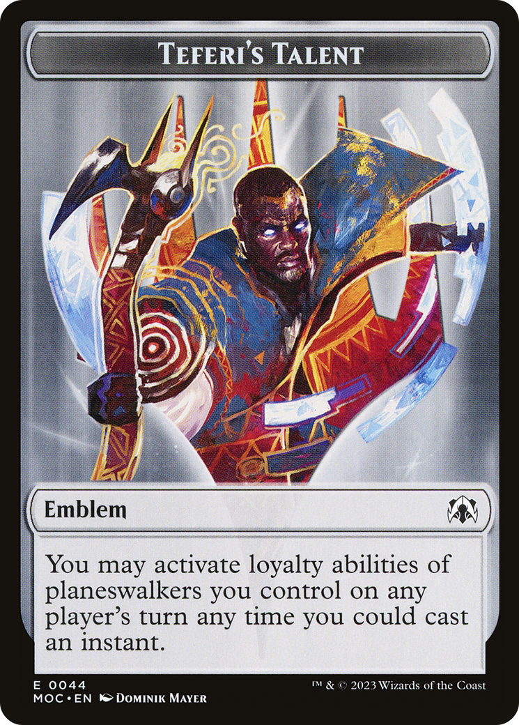 First Mate Ragavan // Teferi's Talent Emblem Double-Sided Token [March of the Machine Commander Tokens] | Rook's Games and More