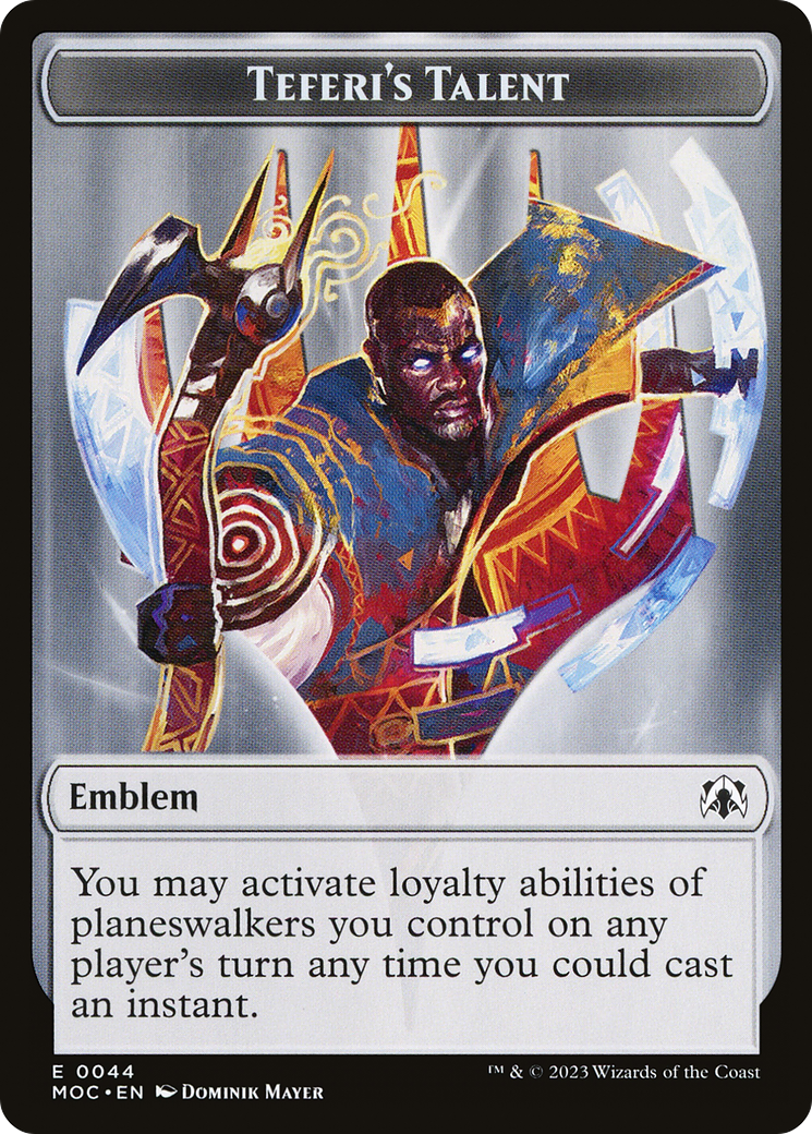Elemental (02) // Teferi's Talent Emblem Double-Sided Token [March of the Machine Commander Tokens] | Rook's Games and More