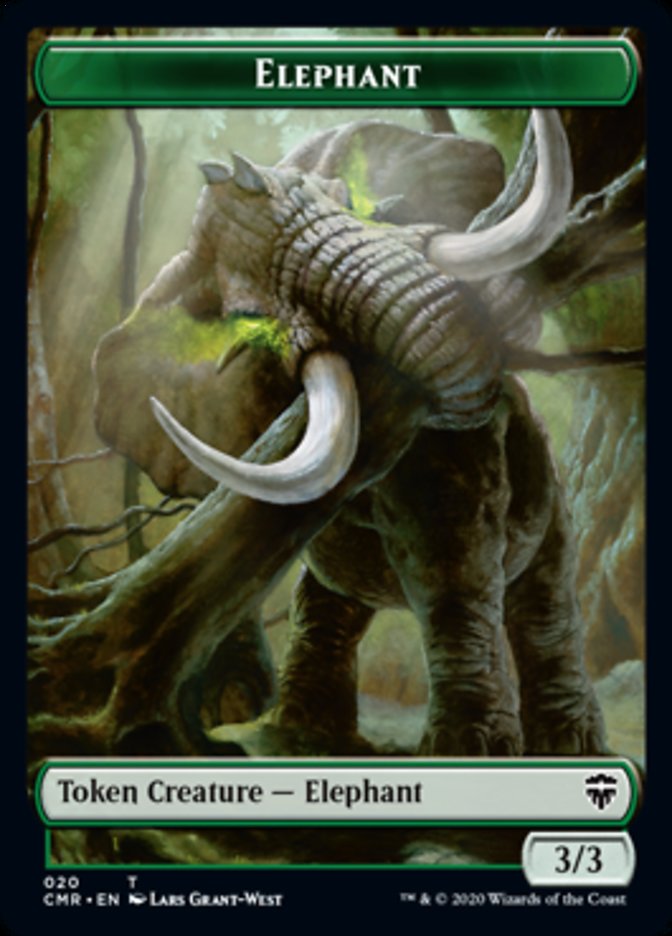 Elephant // Soldier Token [Commander Legends Tokens] | Rook's Games and More