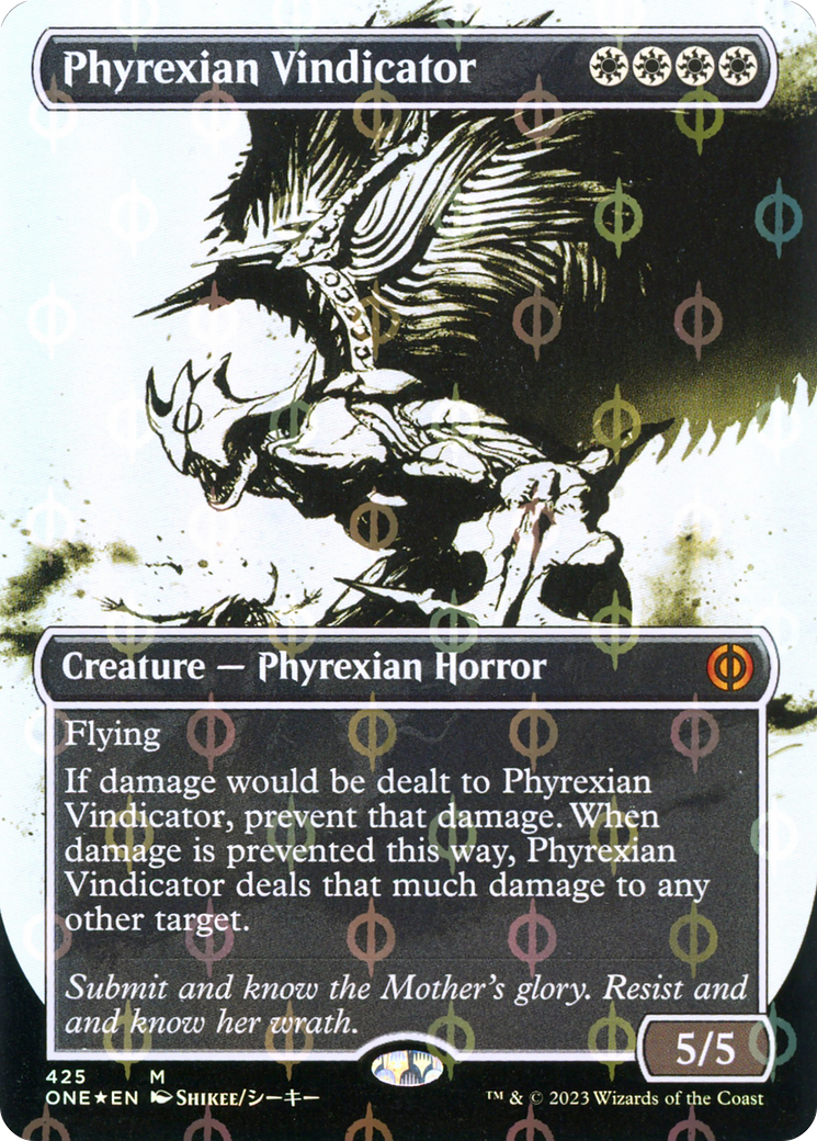 Phyrexian Vindicator (Borderless Ichor Step-and-Compleat Foil) [Phyrexia: All Will Be One] | Rook's Games and More