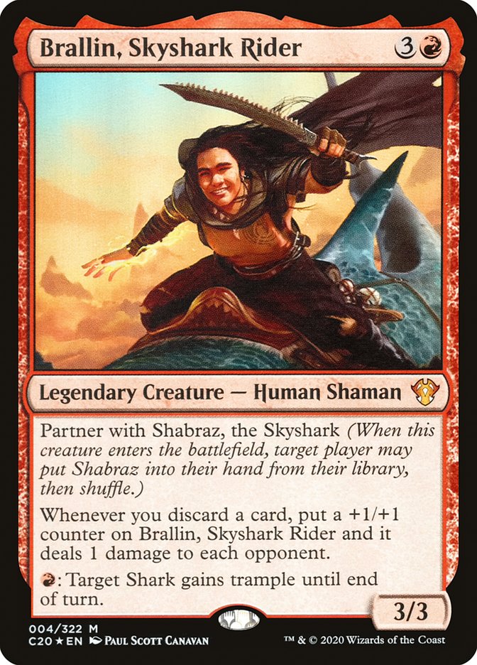 Brallin, Skyshark Rider [Commander 2020] | Rook's Games and More