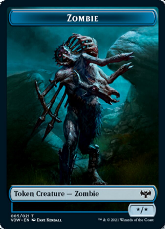 Human (001) // Zombie (005) Double-sided Token [Innistrad: Crimson Vow Tokens] | Rook's Games and More