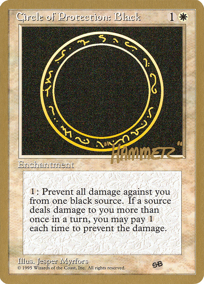 Circle of Protection: Black (Shawn "Hammer" Regnier) (SB) [Pro Tour Collector Set] | Rook's Games and More