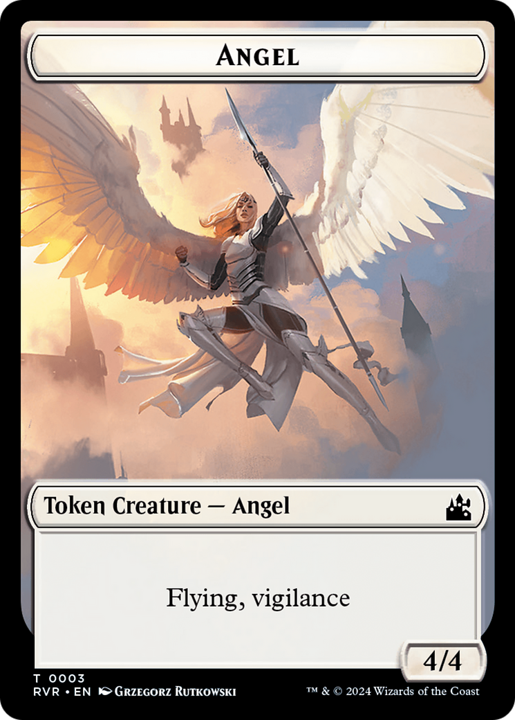 Bird // Angel (0003) Double-Sided Token [Ravnica Remastered Tokens] | Rook's Games and More