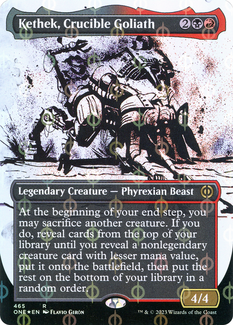 Kethek, Crucible Goliath (Borderless Ichor Step-and-Compleat Foil) [Phyrexia: All Will Be One] | Rook's Games and More