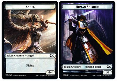 Angel // Human Soldier Double-sided Token [Double Masters Tokens] | Rook's Games and More