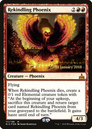 Rekindling Phoenix [Rivals of Ixalan Promos] | Rook's Games and More