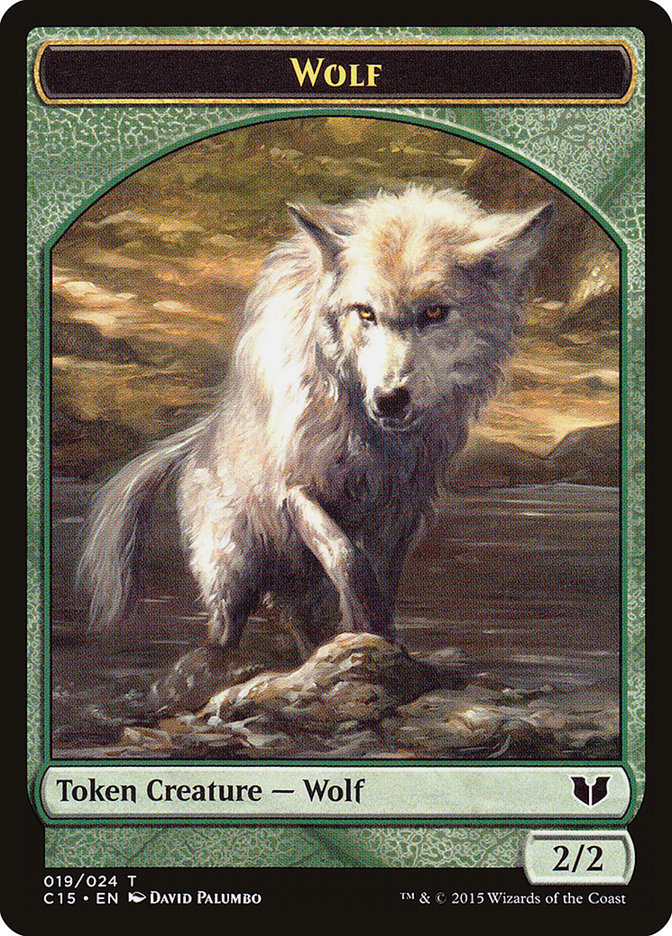 Wolf // Zombie Double-Sided Token [Commander 2015 Tokens] | Rook's Games and More