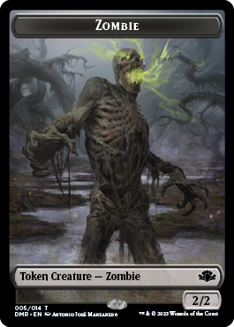 Zombie // Marit Lage Double-Sided Token [Dominaria Remastered Tokens] | Rook's Games and More