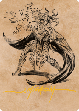 Livaan, Cultist of Tiamat Art Card (Gold-Stamped Signature) [Commander Legends: Battle for Baldur's Gate Art Series] | Rook's Games and More