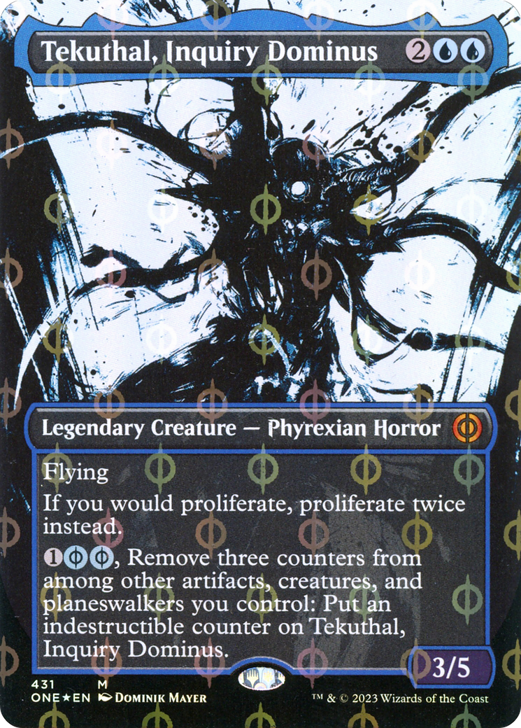 Tekuthal, Inquiry Dominus (Borderless Ichor Step-and-Compleat Foil) [Phyrexia: All Will Be One] | Rook's Games and More