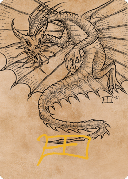 Ancient Gold Dragon Art Card (44) (Gold-Stamped Signature) [Commander Legends: Battle for Baldur's Gate Art Series] | Rook's Games and More