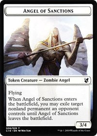 Angel of Sanctions // Horror Double-sided Token [Commander 2019 Tokens] | Rook's Games and More