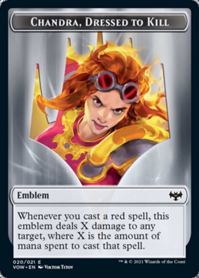 Chandra, Dressed to Kill Emblem [Innistrad: Crimson Vow Tokens] | Rook's Games and More