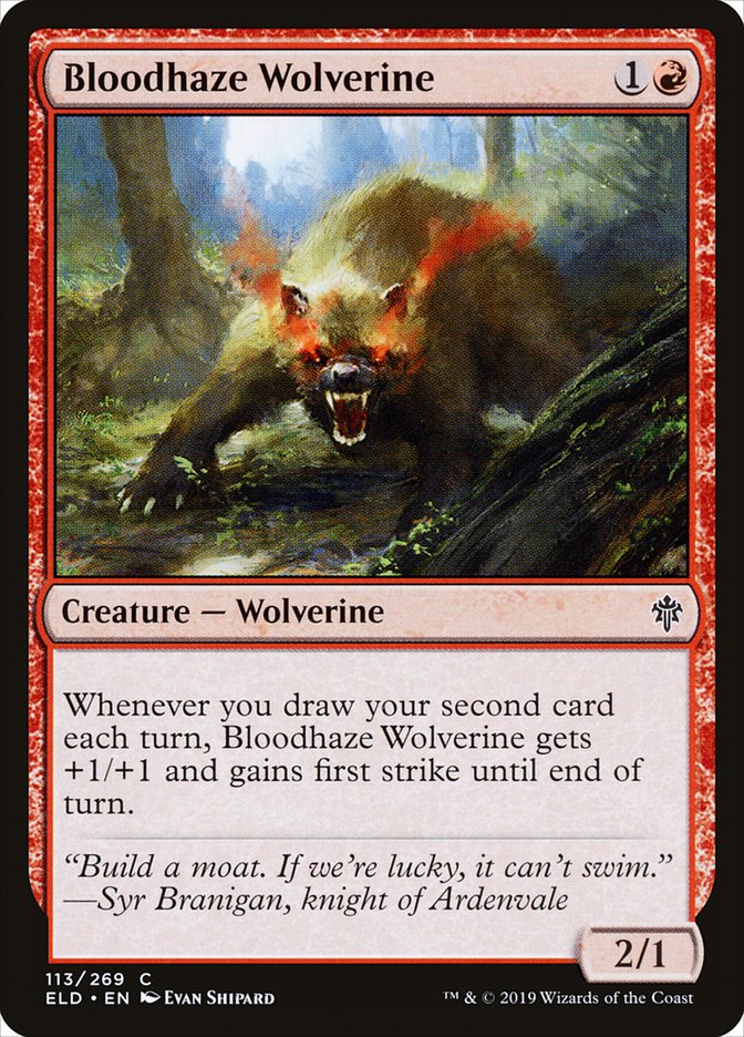 Bloodhaze Wolverine [Throne of Eldraine] | Rook's Games and More