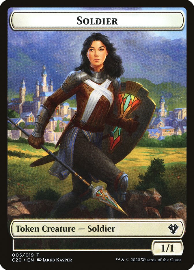 Human Soldier (005) // Drake Double-sided Token [Commander 2020 Tokens] | Rook's Games and More