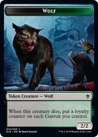 Wolf // Food (18) Double-sided Token [Throne of Eldraine Tokens] | Rook's Games and More