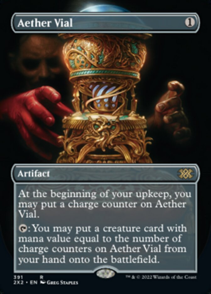 Aether Vial (Borderless Alternate Art) [Double Masters 2022] | Rook's Games and More