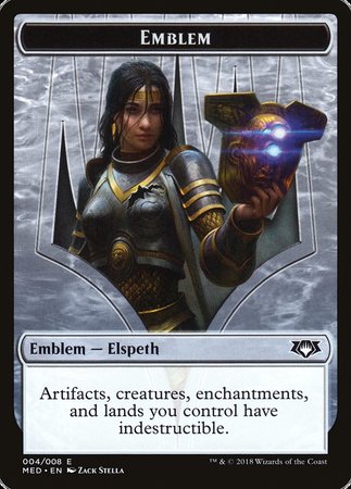 Emblem - Elspeth, Knight-Errant [Mythic Edition Tokens] | Rook's Games and More