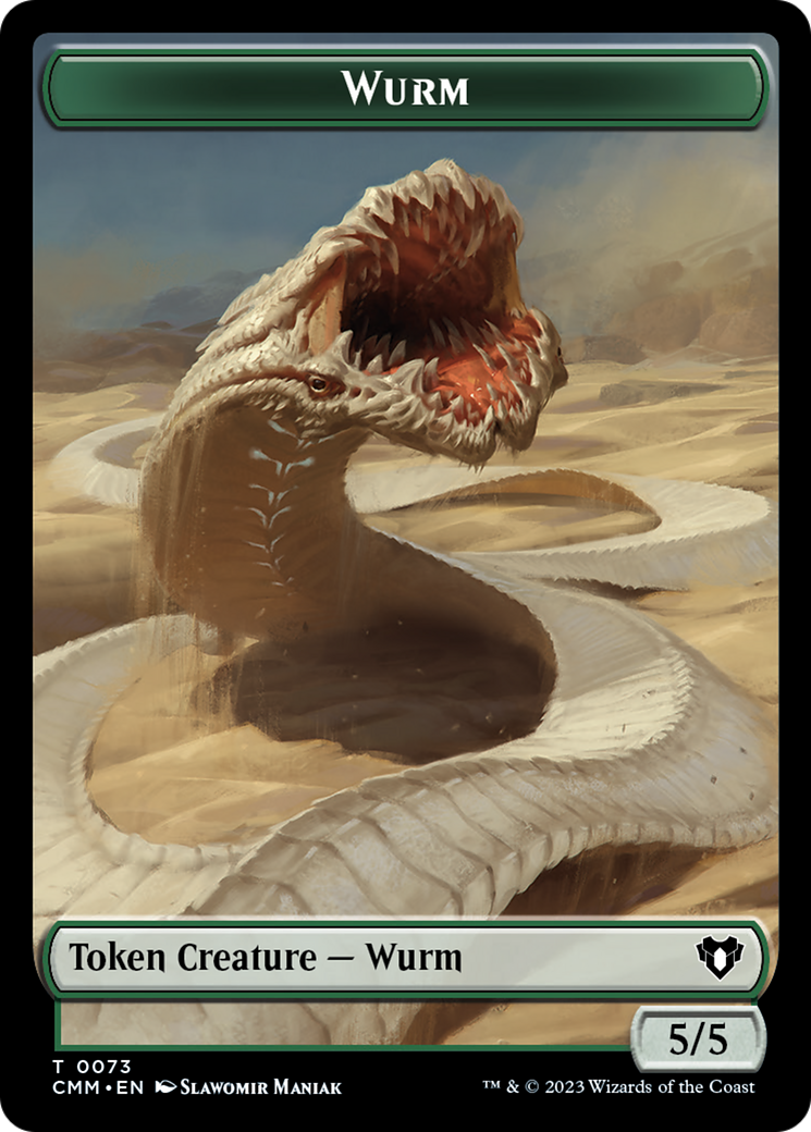 Wurm // Spider Double-Sided Token [Commander Masters Tokens] | Rook's Games and More